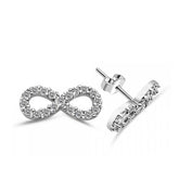 Boucles d'oreilles à tige en argent Infinity